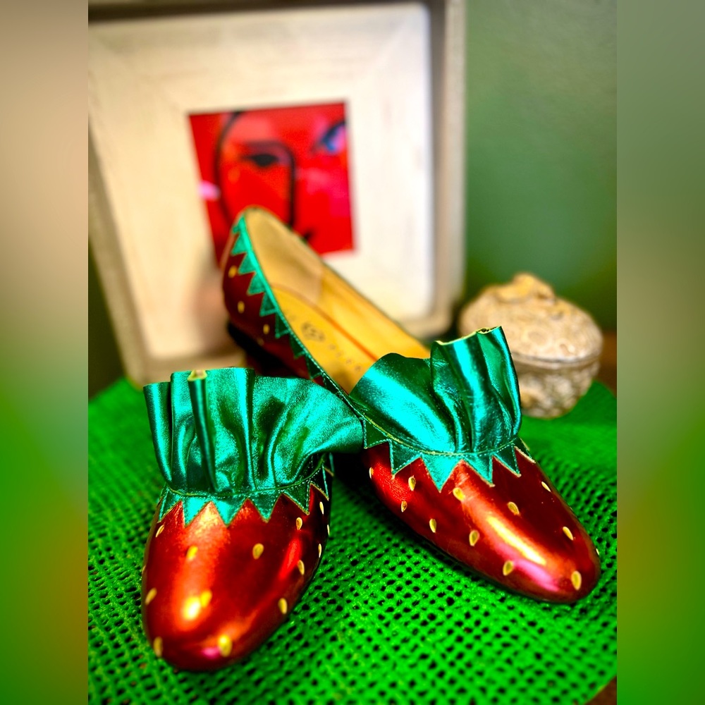 The Nana Metallic Strawberry Flats by Katy Perry Collection